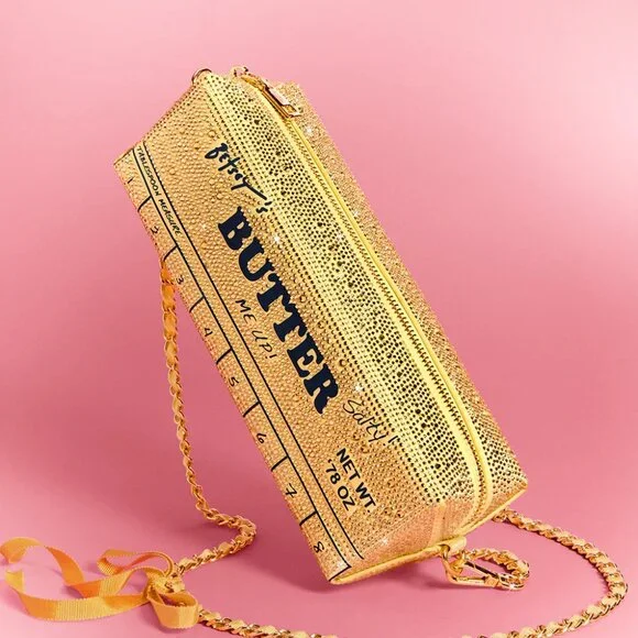 Betsey Johnson Kitsch Spread It On Yellow Crossbody Bag Stick Of Butter NWT - Picture 1 of 16